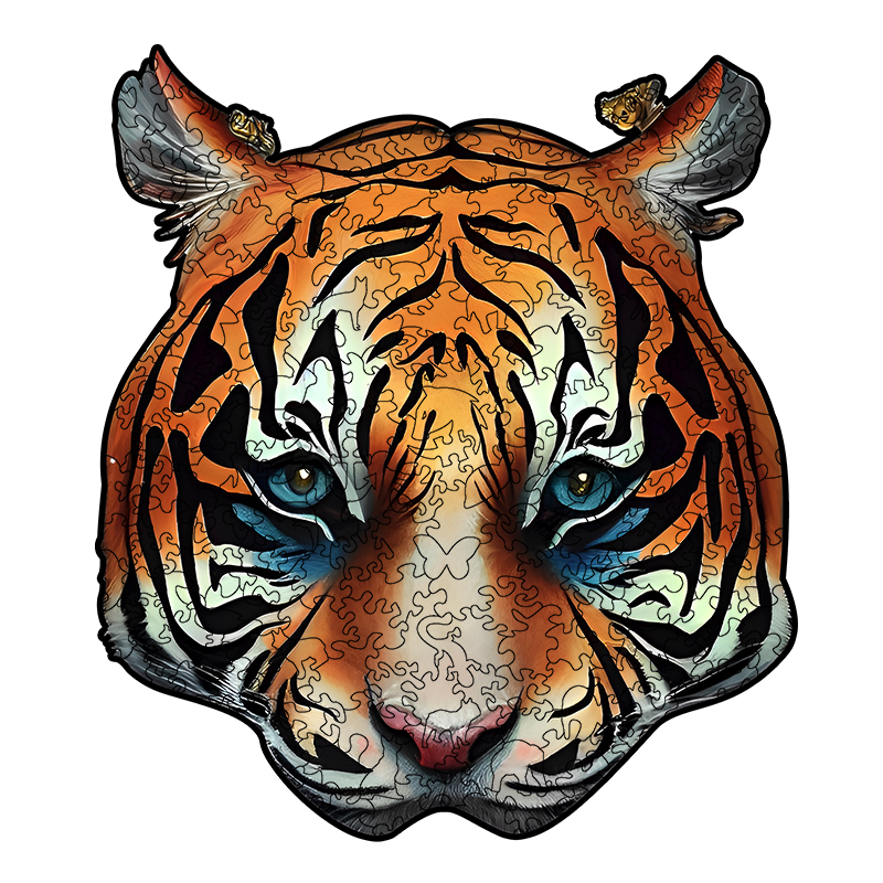 Brave Eyed Tiger Wooden Jigsaw Puzzle - aimpuzzle