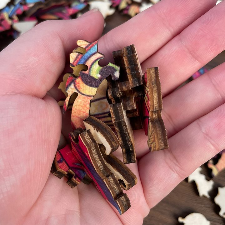 Wondering Blue Tailed Cat Wooden Jigsaw Puzzle - aimpuzzle