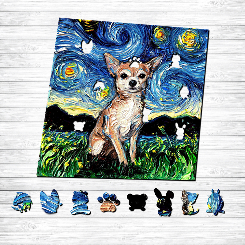 Van Gogh Chihuahua Wooden Jigsaw Puzzle - aimpuzzle