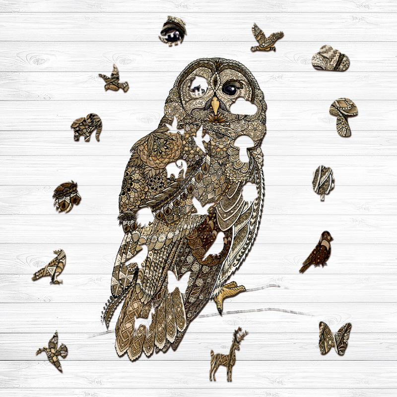 Barred Owl Wooden Jigsaw Puzzle - aimpuzzle
