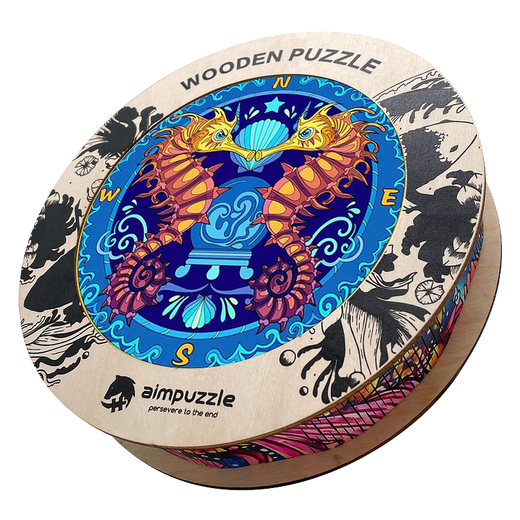 Seahorse Compass Wooden Jigsaw Puzzle - aimpuzzle