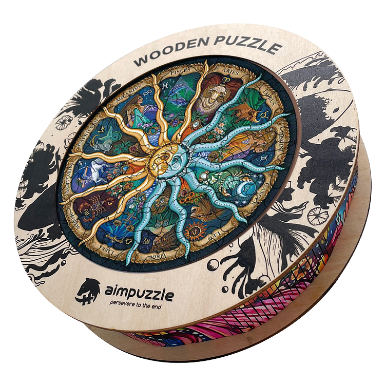 Zodiac Signs Sun Wooden Jigsaw Puzzle - aimpuzzle