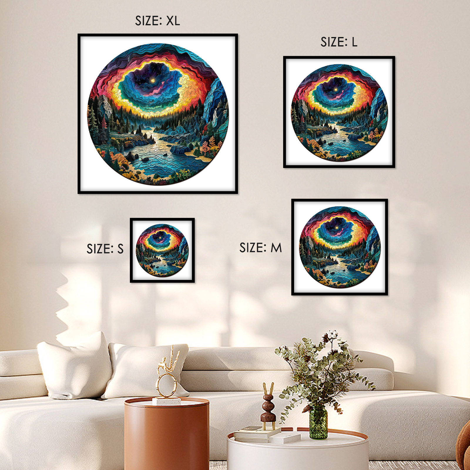 Mountains and Rivers at Night 3D Vision Wooden Jigsaw Puzzle - aimpuzzle